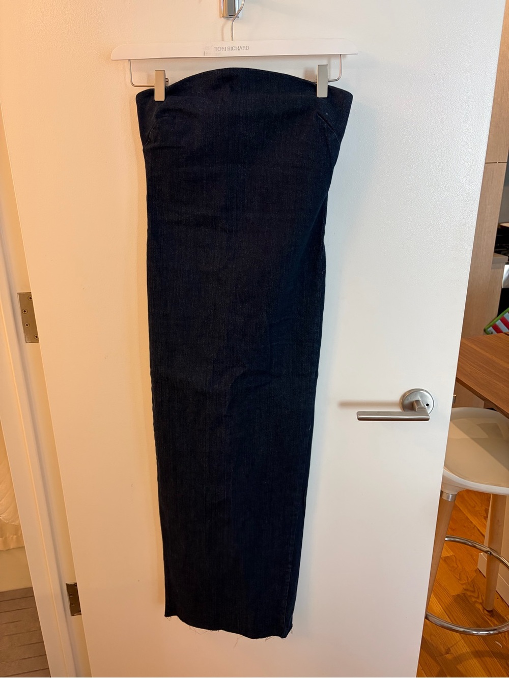 Zara Dark Indigo Strapless Denim Dress